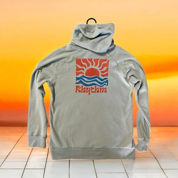 Rhythm Ocean Surf Hoodie Beachly Light Blue Women's Small NWT - Picture 1 of 6